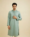 Aqua Green Dotted Print Kurta Set